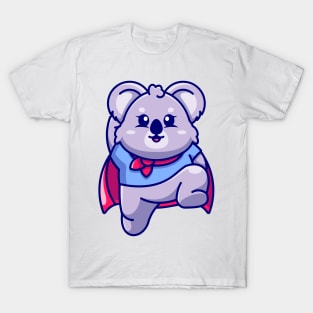 Cute super hero koala jumping cartoon T-Shirt